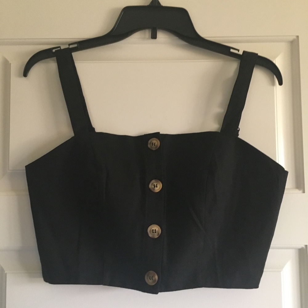 Square Neck Sleeveless Crop Top